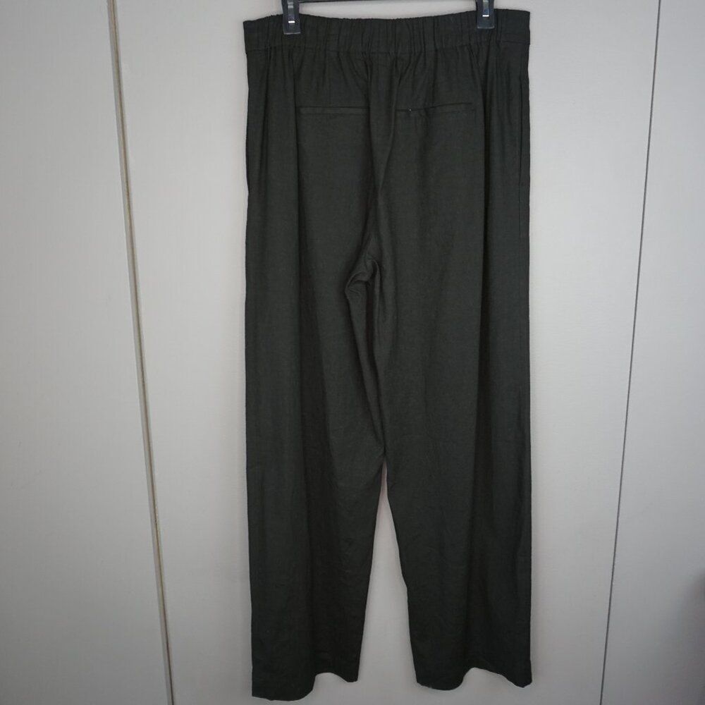 Vince Linen Blend Pull On Trouser Pant in Black size Large (12-14) $395 New - Picture 10 of 16